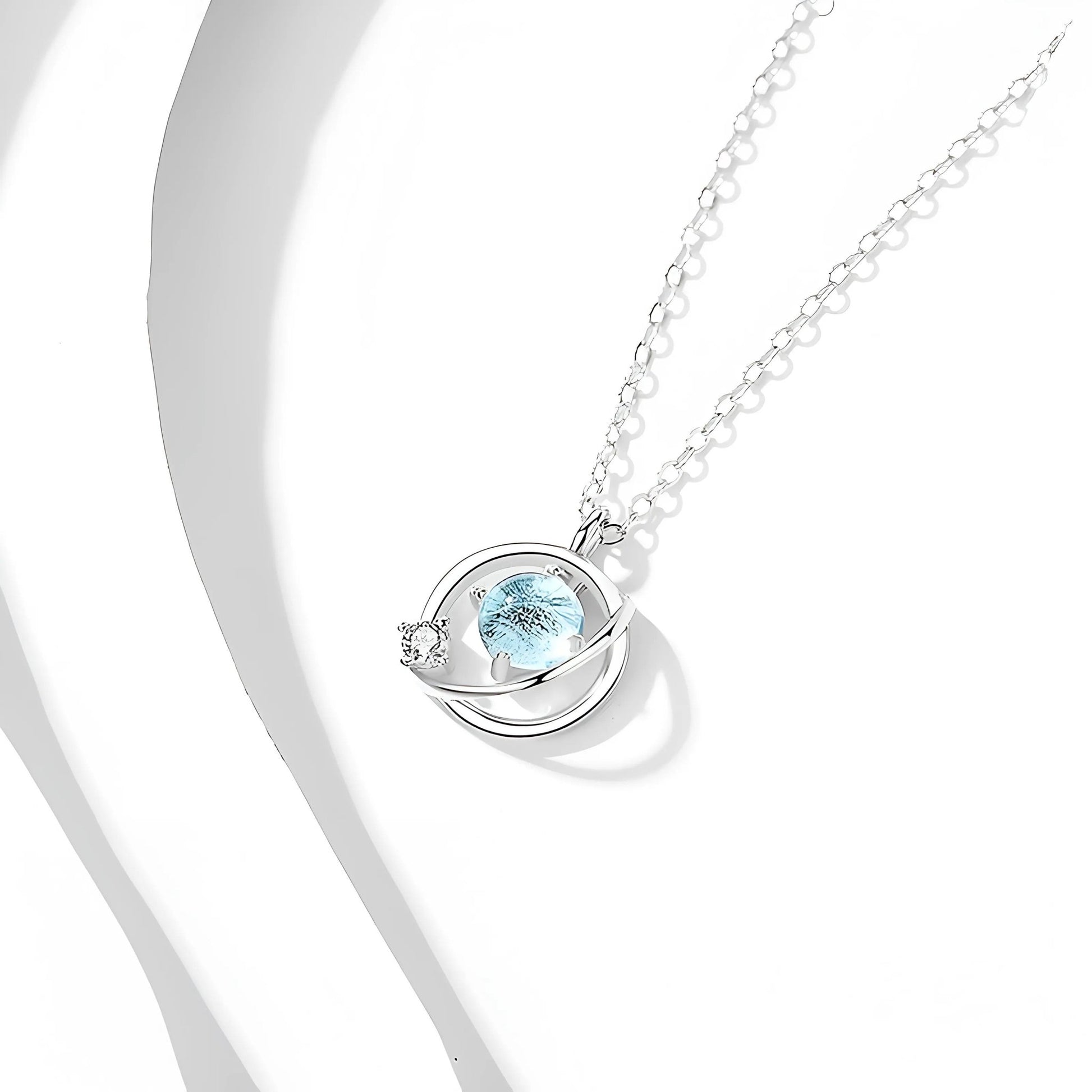 Universums – Eleganz in 925er Silber -Planet Erde Halskette - STILEDEL