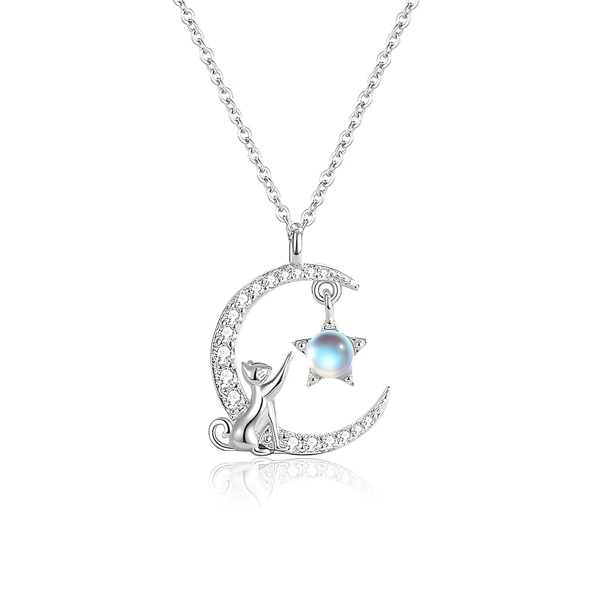 Luna Mia – Silberne Katzenmond-Kette - STILEDEL