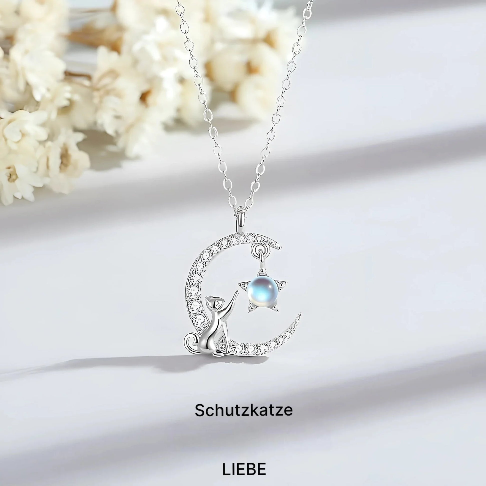 Luna Mia – Silberne Katzenmond-Kette - STILEDEL
