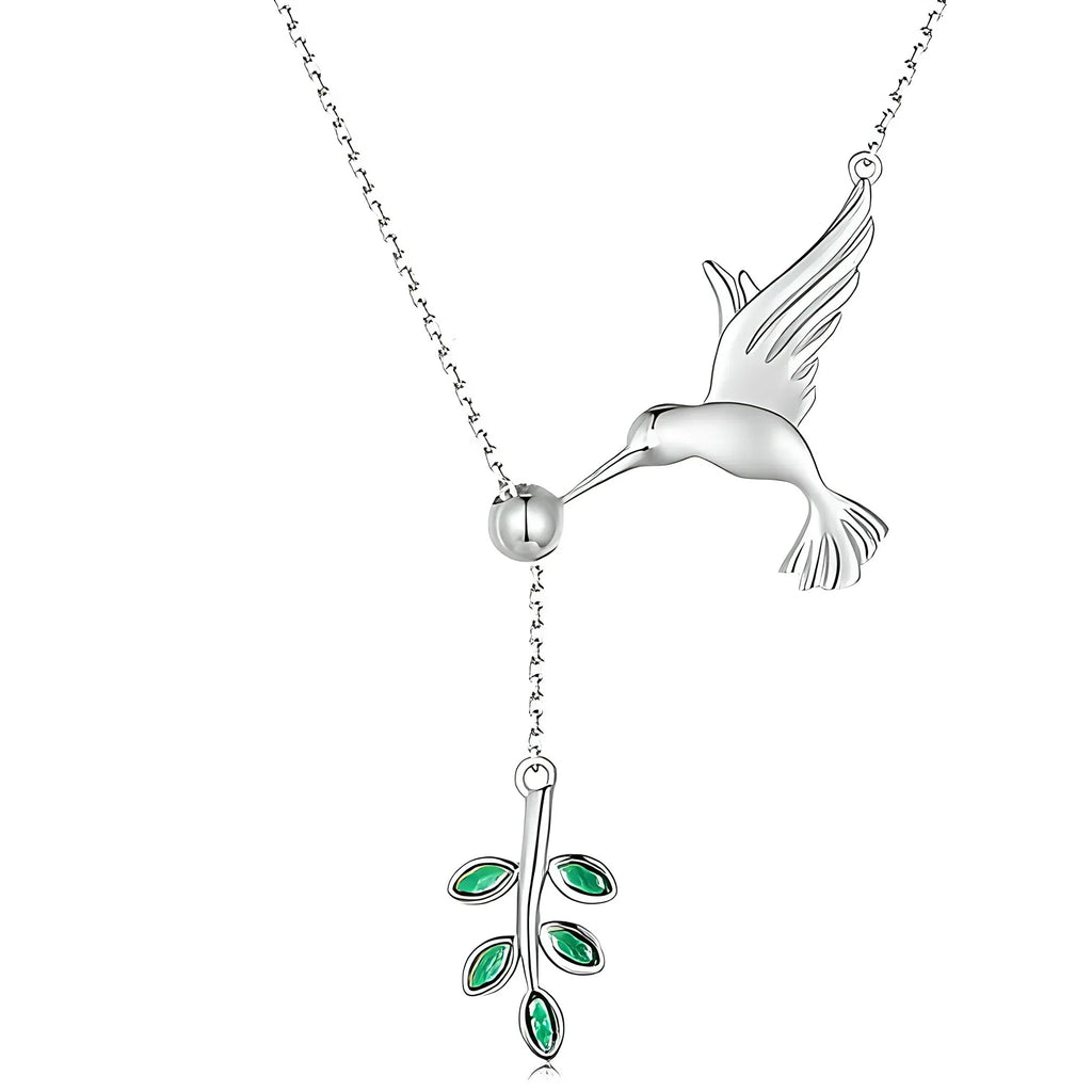 Elegante Frühlingsbaum-Halskette mit Vogelanhänger – Zeitlose Schönheit in 925er Sterlingsilber - STILEDEL