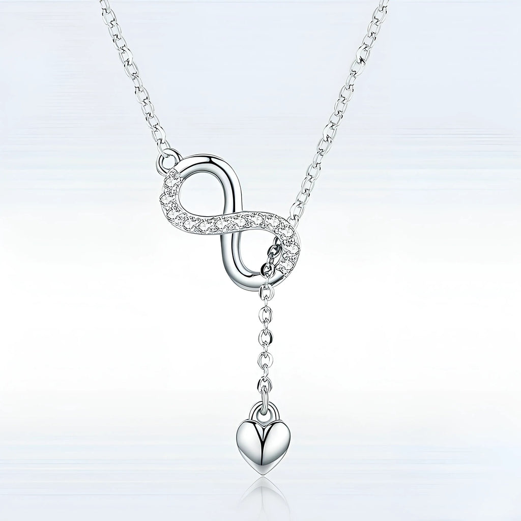 925 Sterling Silber Infinity Forever Love Halskette - STILEDEL