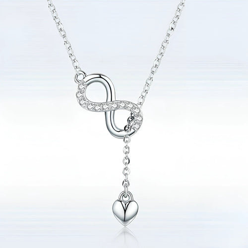925 Sterling Silber Infinity Forever Love Halskette - STILEDEL