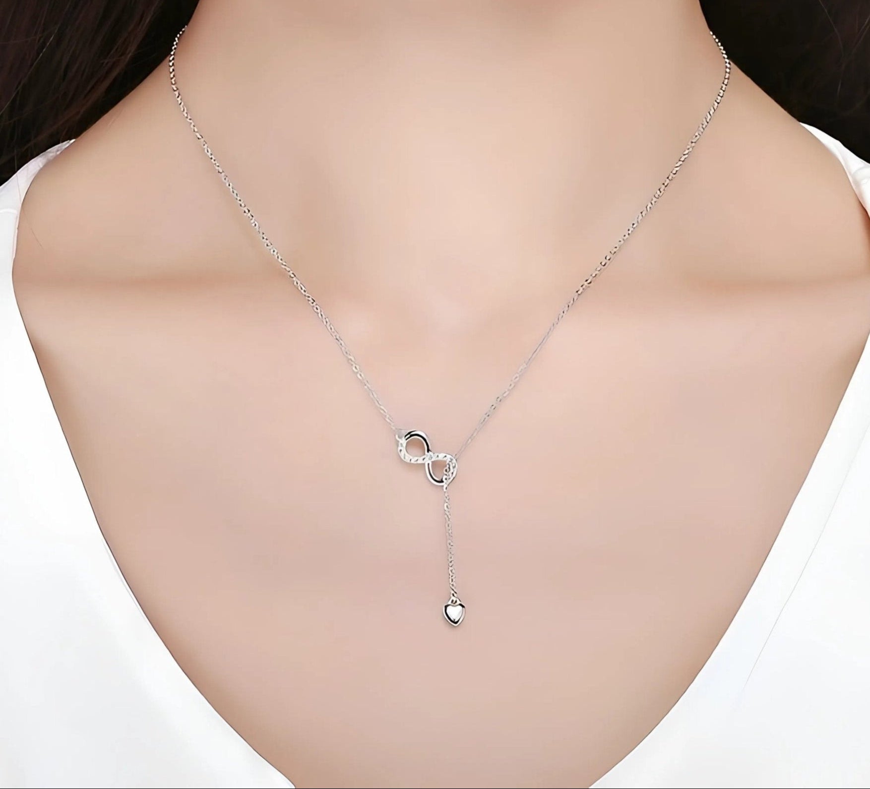 925 Sterling Silber Infinity Forever Love Halskette - STILEDEL