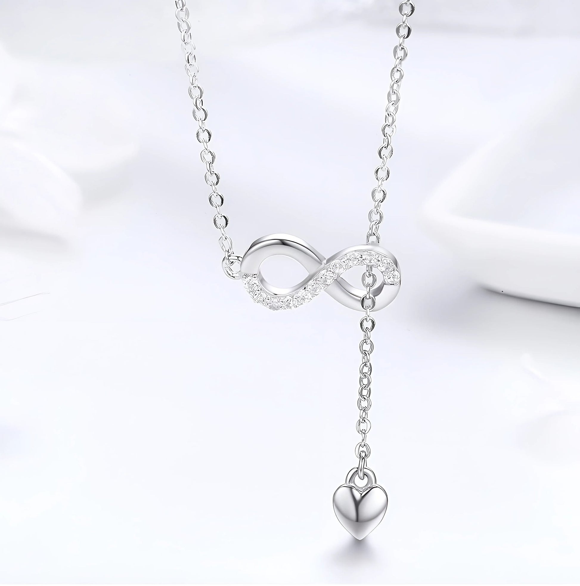 925 Sterling Silber Infinity Forever Love Halskette - STILEDEL
