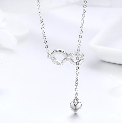 925 Sterling Silber Infinity Forever Love Halskette - STILEDEL