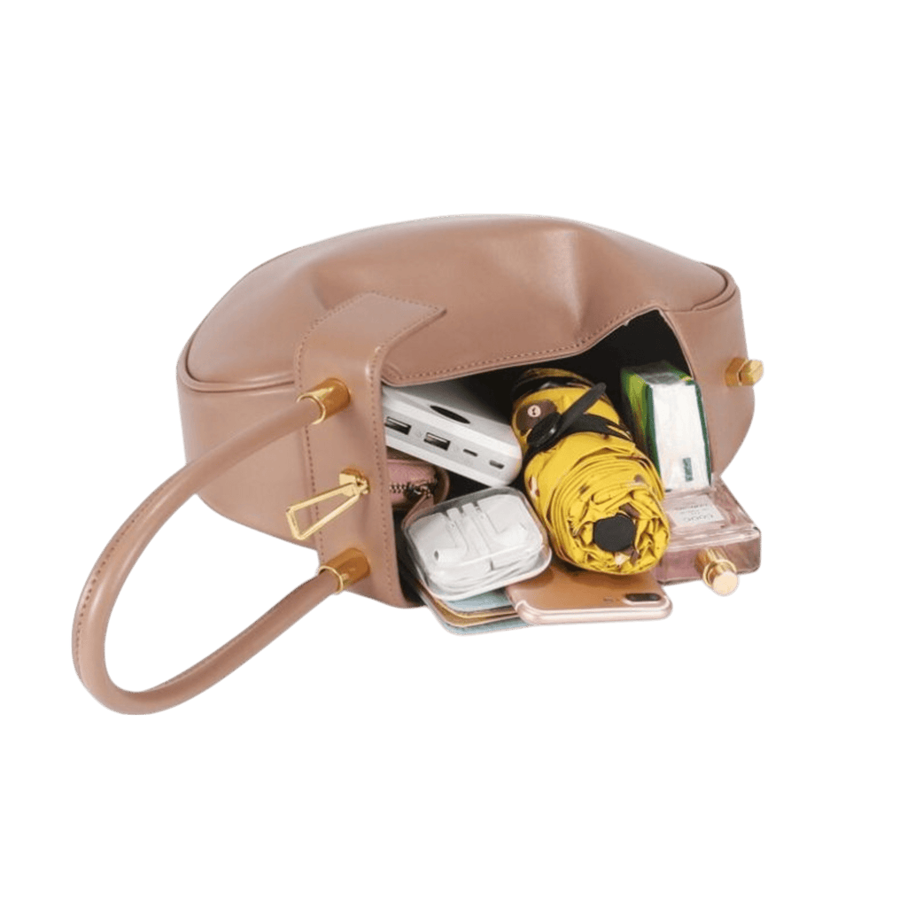 STILEDEL Klassisch und stilvoll – runde Handtasche aus Leder - STILEDEL