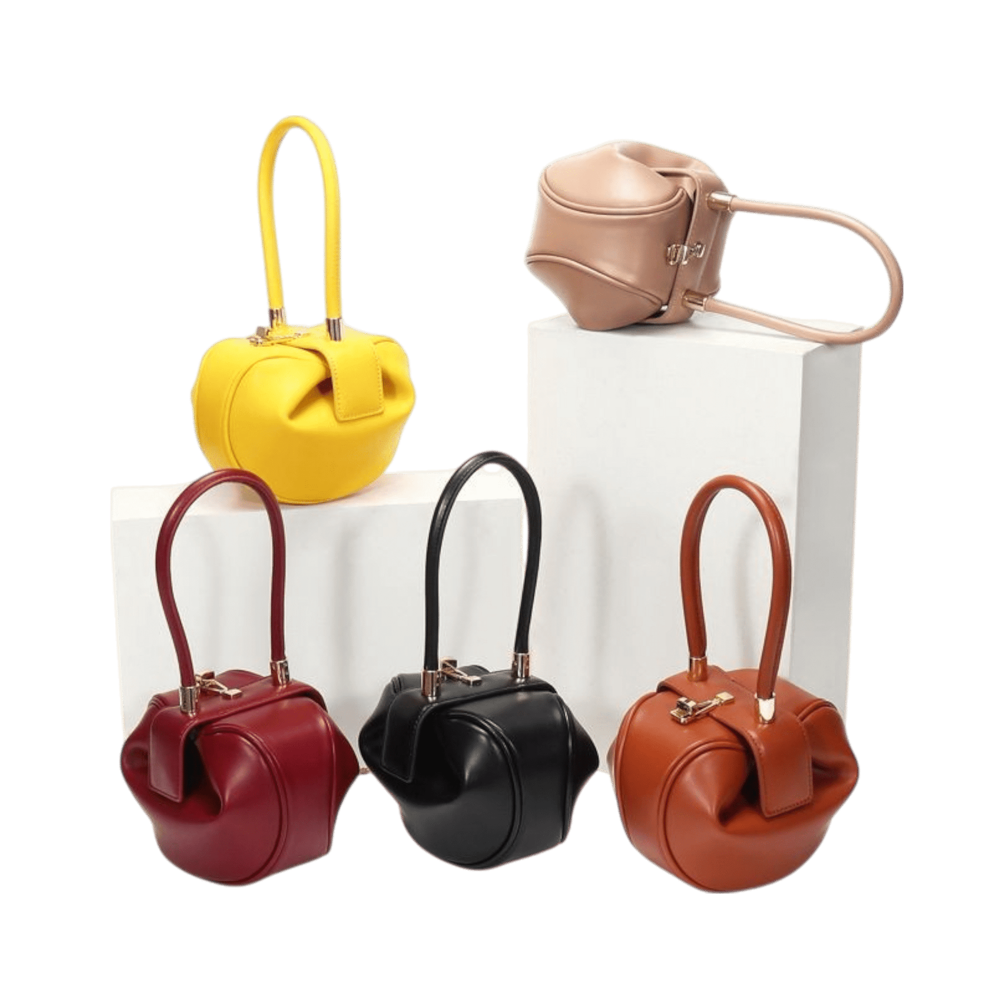 STILEDEL Klassisch und stilvoll – runde Handtasche aus Leder - STILEDEL