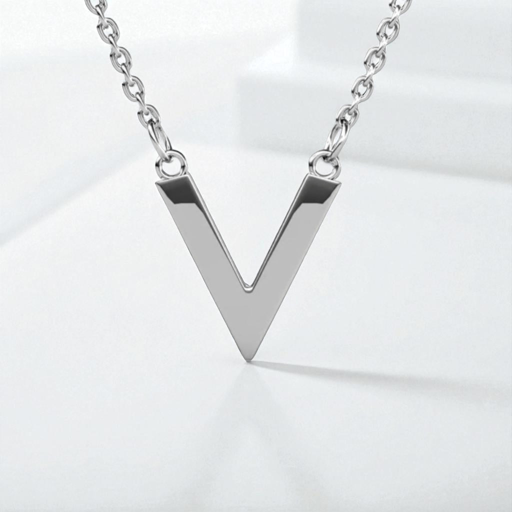 StarGems® Elegance – V-Form Moissanit Silber-Platin Halskette - STILEDEL