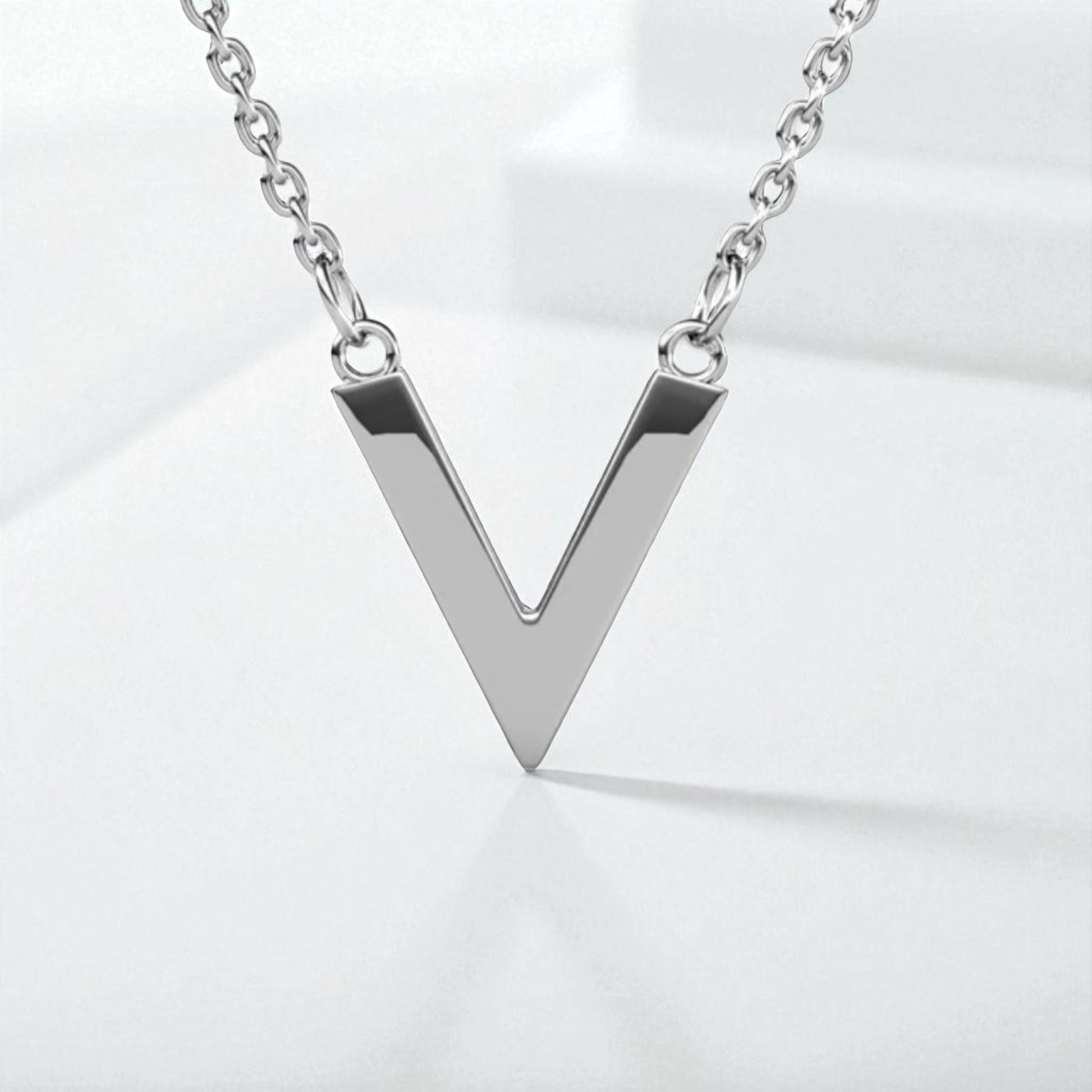 StarGems® Elegance – V-Form Moissanit Silber-Platin Halskette - STILEDEL